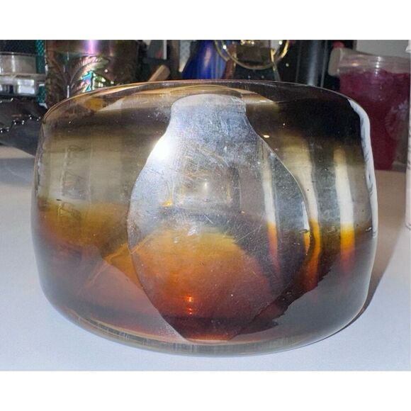 Brown black glass snake shape Murano style - Picture 5 of 13